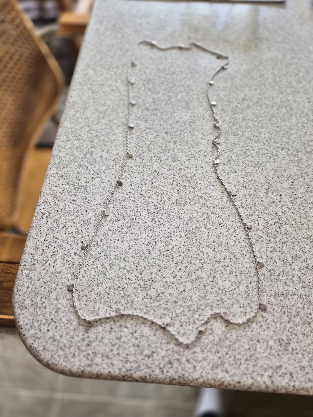Authentic Me&Ro Sterling Silver 925 Leaf Dangle Extra Long Station Chain 46"